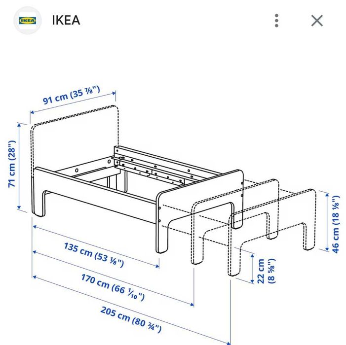 Cama de criança IKEA extensível sundvik