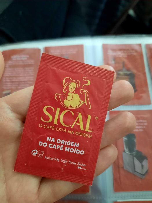 Pacotes de açúcar Sical "Na origem do café moído - Moinhos de café"
