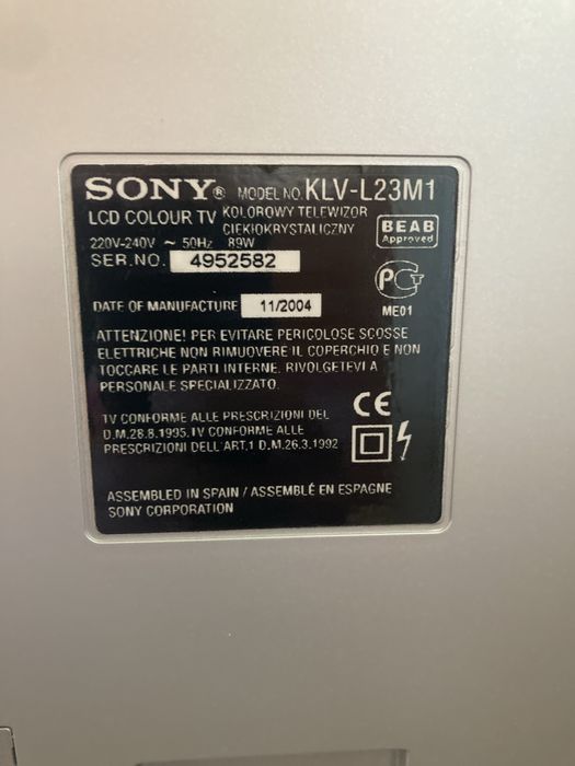 Tv sony klv-l23m1