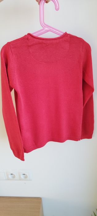 Sweterek kardigan zapinany 110 116 czerwony karminowy