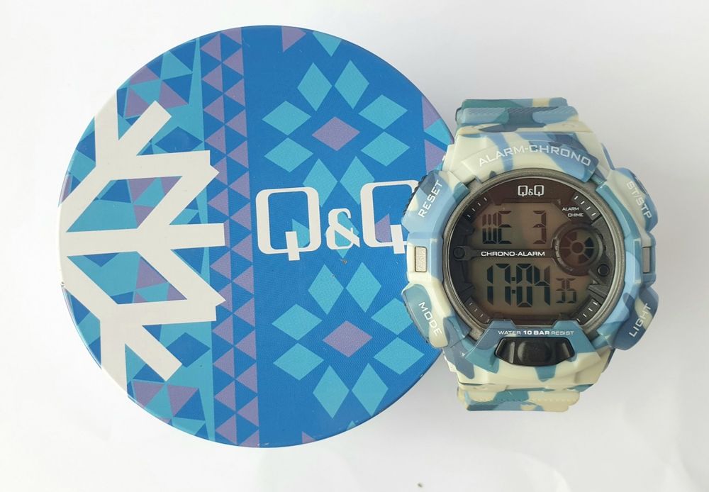 Zegarek Q&Q digital military blue camo alarm wr100 qq