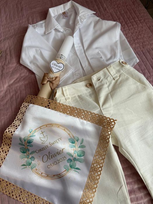 Garniturek do chrztu rozmiar 80