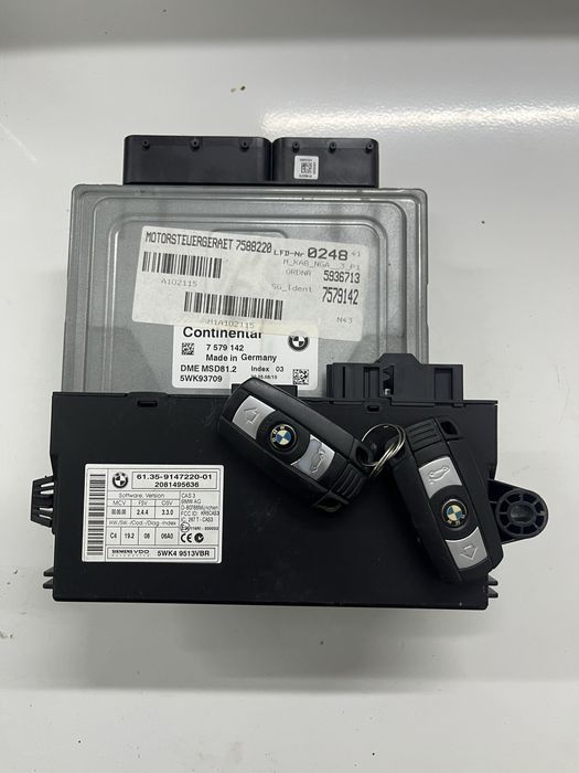 Komplet sterownik silnika + CAS + kluczyki BMW E90 E91