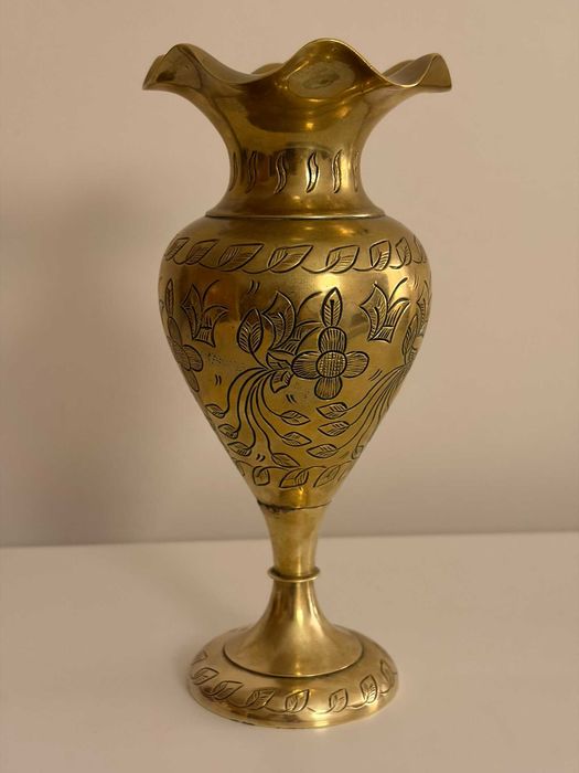 Vaso de Latão Gravado – Artesanal – Vintage