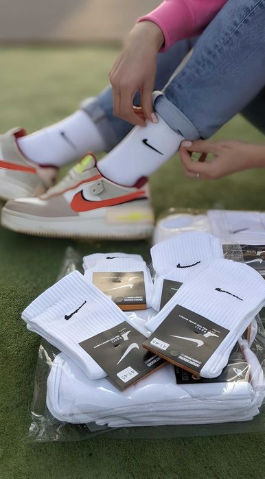 !!12 пар 280грн!! Шкарпетки найк білі высокие NIKE Носки белые найк
