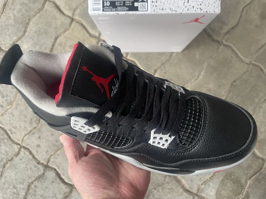 Air Jordan 4 Retro Bred Reimagined Lether шкіра кожа 36-45 в наявності