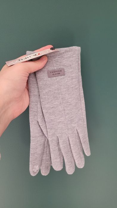 Tajfu jasnoszare rękawiczki nowe eleganckie klasyczne r.8