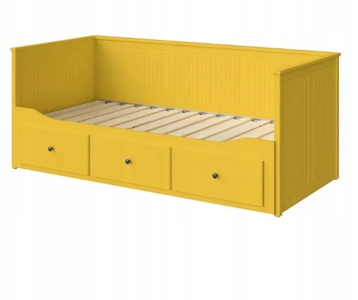 IKEA HEMNES rama leżanki z 3 szufladami - Żółty | 80x200 cm