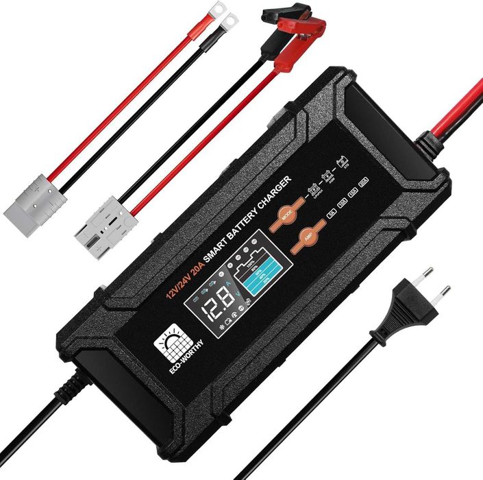 Ładowarka 12V/24V 5A/10A/15A/20A z Automatycznym Wykrywaniem Akumulatora Prostownik BA33