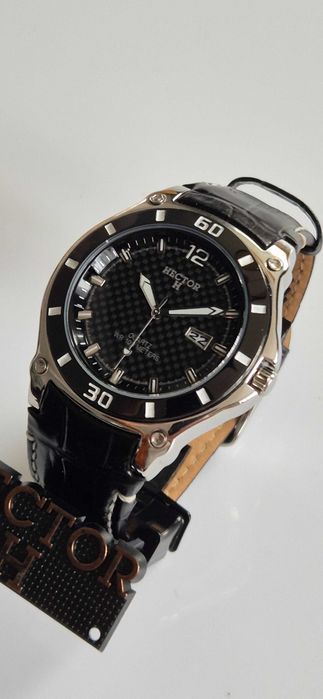 Nowy zegarek kwarcowy Certus Cedex Hector H, pasek ze skóry krokodyla