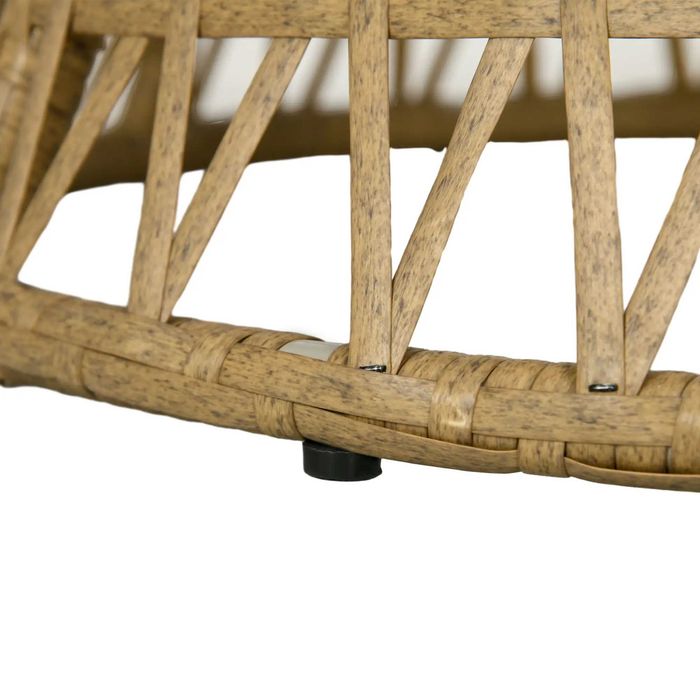 Cadeira de Jardim Papasan Giratória de Vime Sintético com Almofada