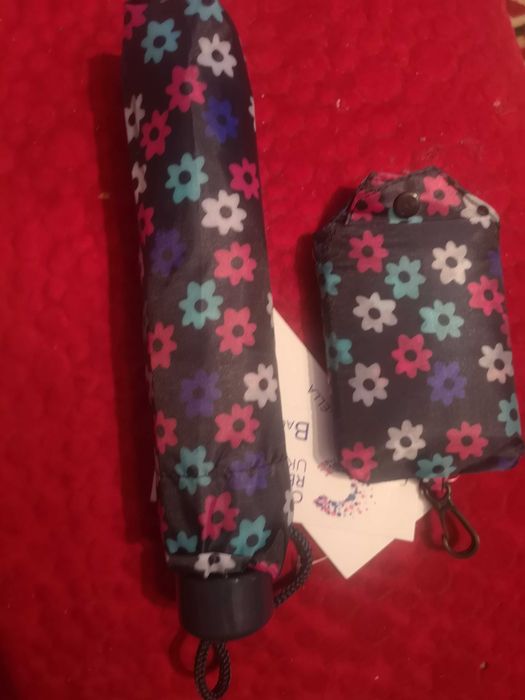 Komplet parasolka i shoperka w kwiaty