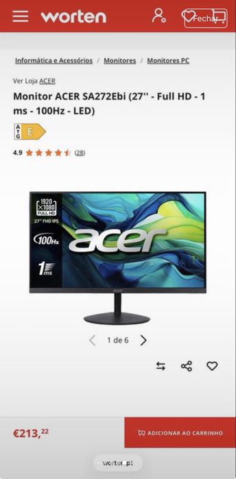Monitor Acer SA272Ebi