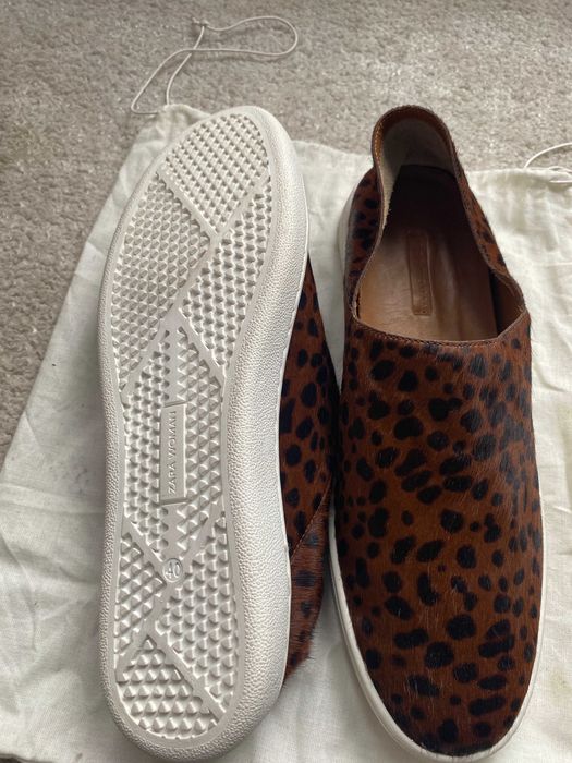 nowe skórzane buty Zara slip-on