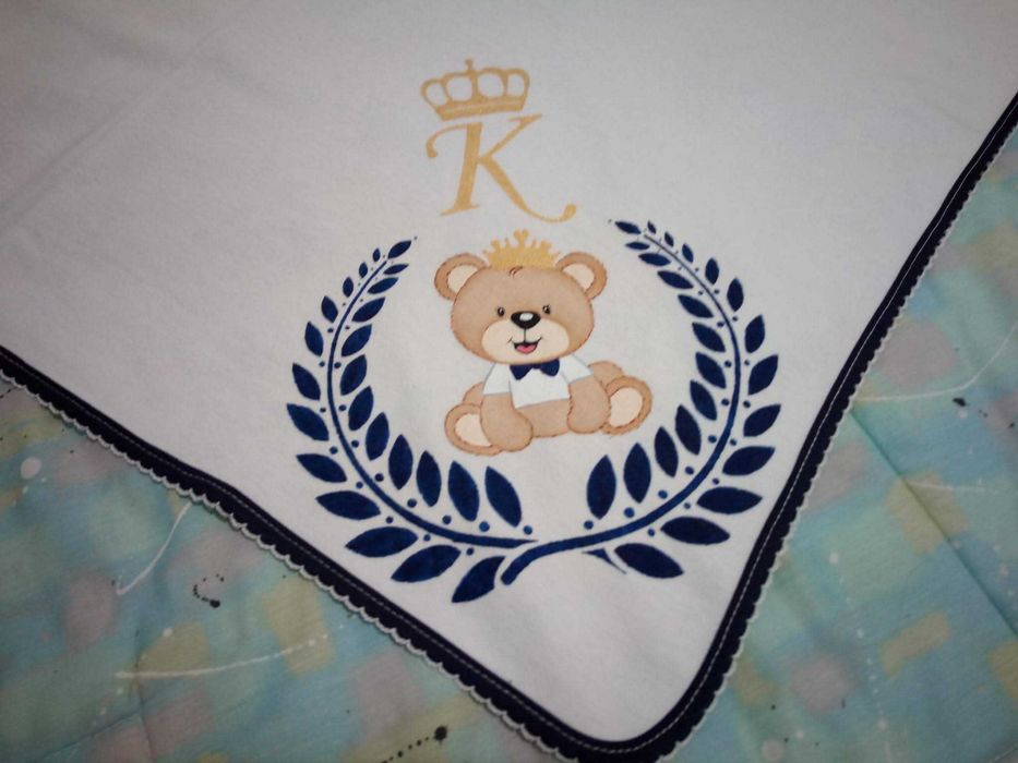 Fralda algodão para bebe pintada a mão