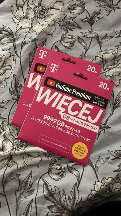 2 startery T-Mobile 9999GB + Youtube Premium