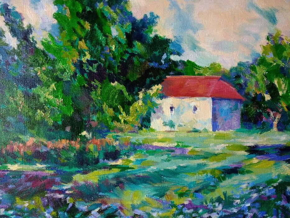 "Поліський хутір",картина олією.Імпресіонізм.