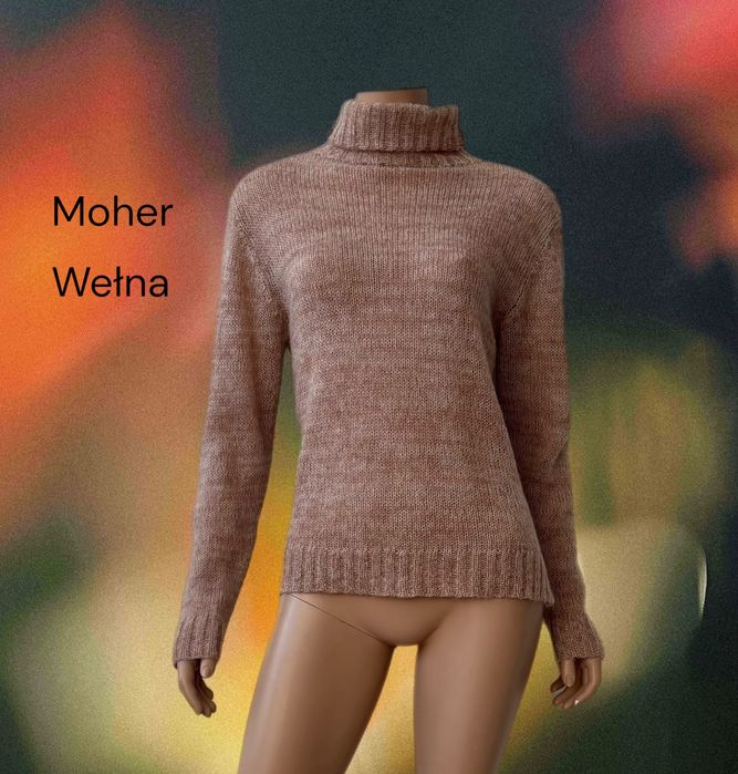 Stella Nova golf oversize sweter damski S/L wełna moher