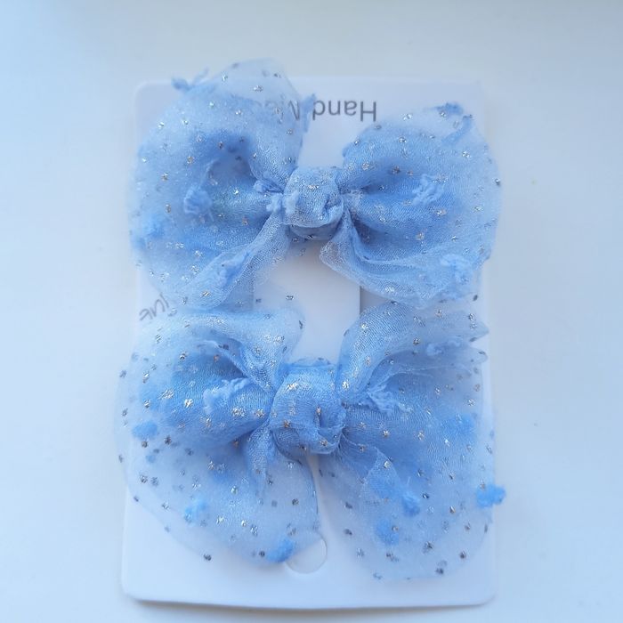 Комплект блакитних заколок-бантиків