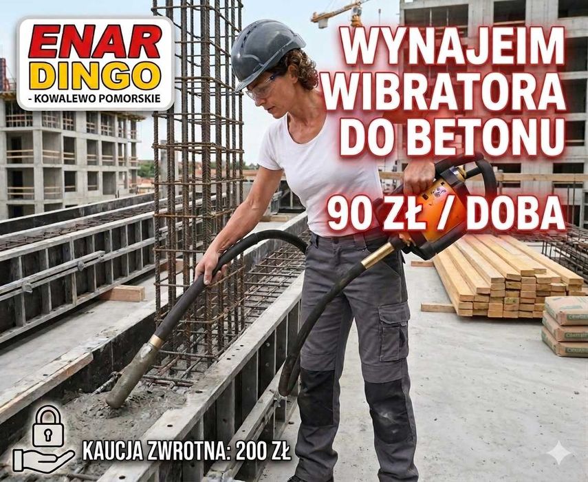 Wibrator do betonu ENAR DINGO 4m | Wynajem Wypożyczalnia