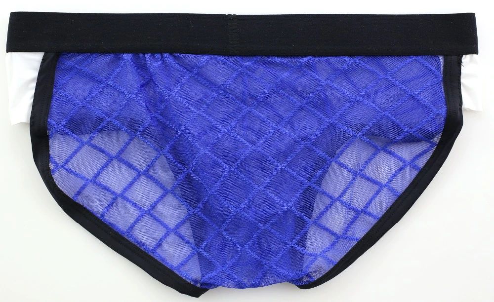 Męskie przeźroczyste siateczkowe slipy w romby - L