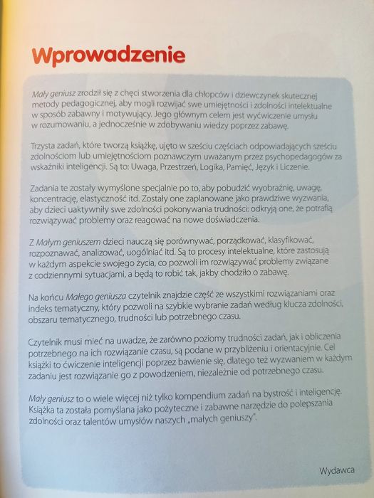 Mały geniusz, książka, zadania dla dzieci, zabawa, nauka.