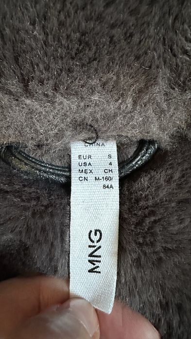 Mango kurtka biker imitacja skóry kożuch S