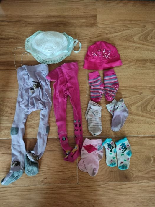 Zestaw skarpet, rajtuz, czapek 80-92