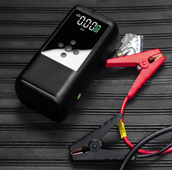 Booster + kompresor 2w1 | odpala auto | pompuje koła | powerbank