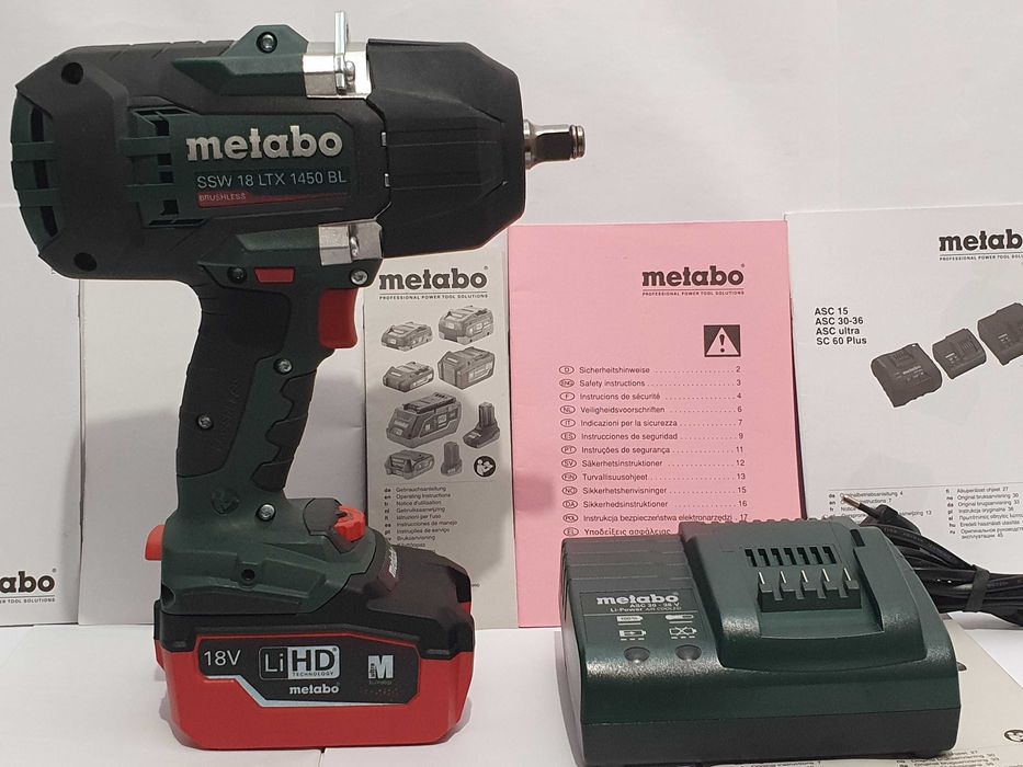 Komplet narzedzi METABO SSW 18 LTX 1450 BL bateria 18v 6,2ah ladowarka