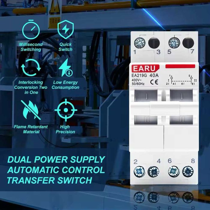 63А Трёхпозиционный переключатель, автомат ввода резерва генератора