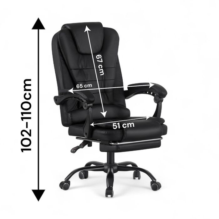 Fotel PREMIUM‼️biurowy z podnóżkiem Eco Skóra Producent FV23 Producent