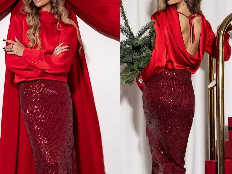 Rezerwacja Cocomore nowa koszula biała ala satyna ozdobne plecy poduszki