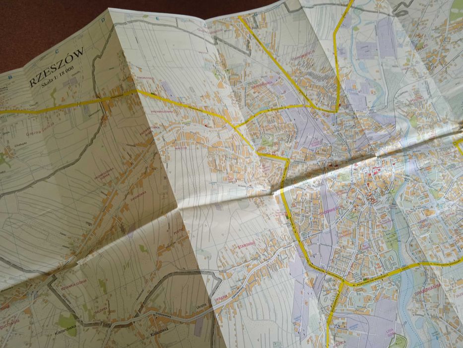 Rzeszów, Jasło, Łańcut plan miasta, mapa