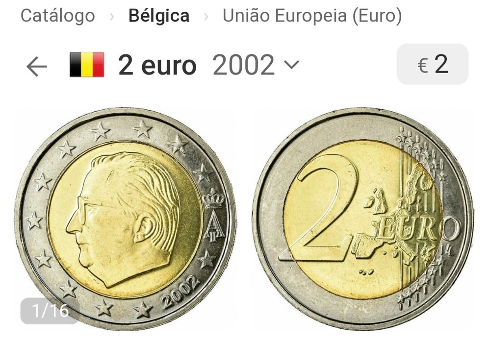 Moeda 2€, Bélgica 2002