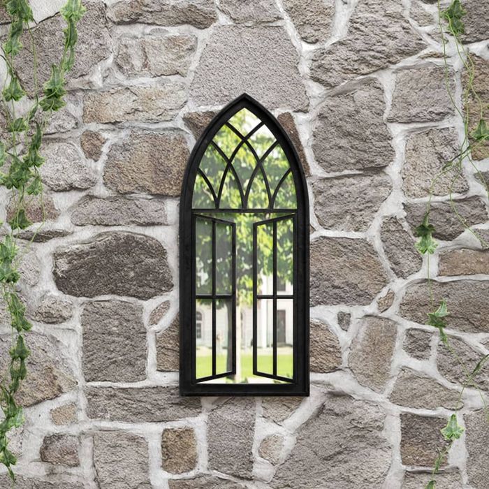 Vidaxl Lustro Ogrodowe, Czarne, 70X30 Cm, Żelazne