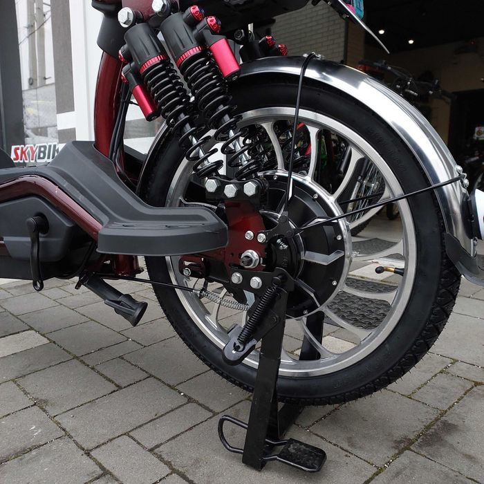 Велоскутер акумуляторний 500 ВТ, темно вишневий, великі колеса