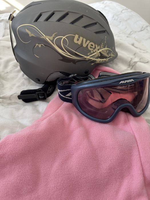 Damskie kask uvex plus gogle Alpina