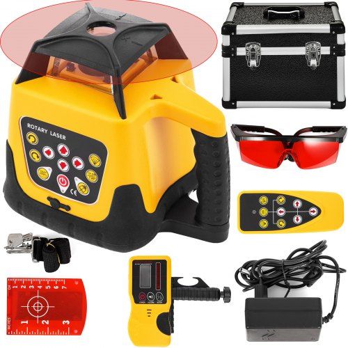 Red Professional Laser obrotowy Maks. zasięg roboczy 100 m, 360 stopni Laser obrotowy Wodoodporny i pyłoszczelny Czas pracy na zewnątrz 20 godzin W