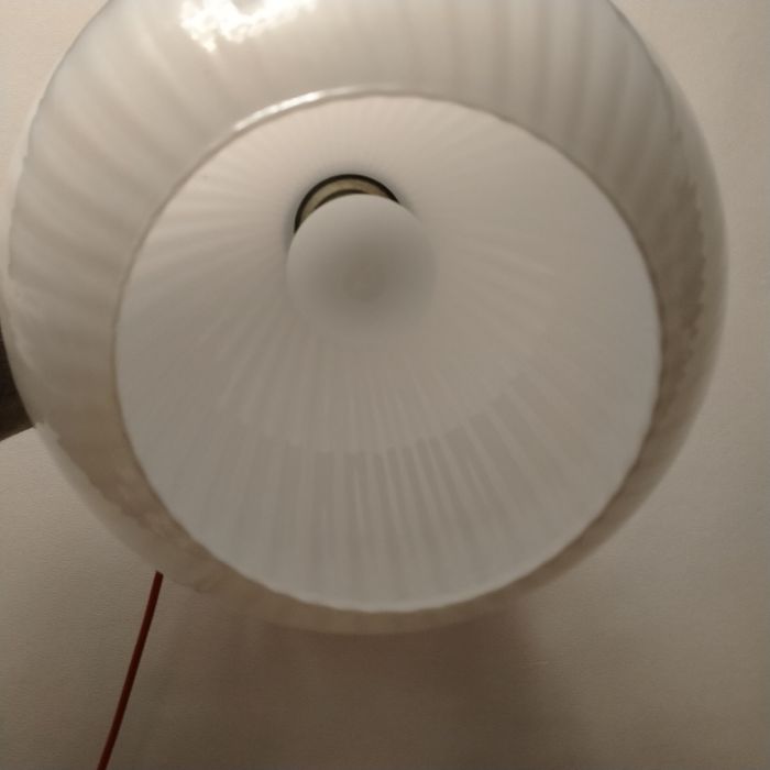 Lampa sufitowa duża biała kula Prl
