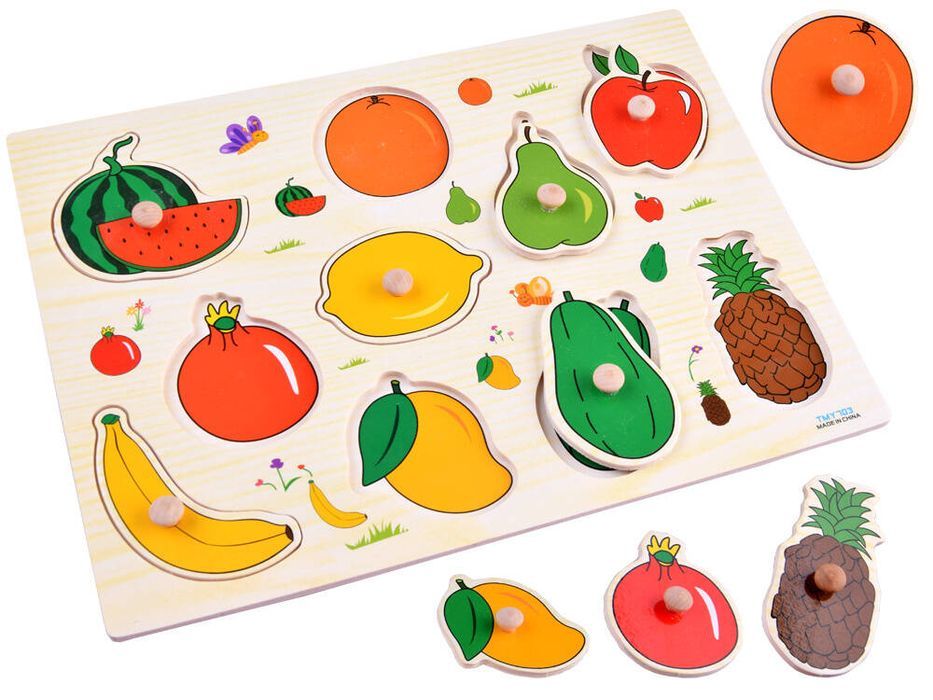 Puzzle Drewniane  Owoce Układanka 10Ele Za4722