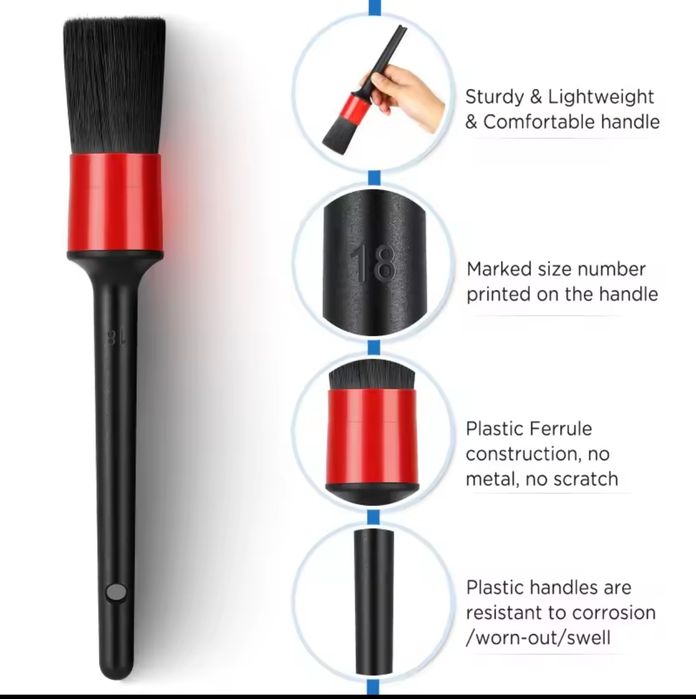 Detailing zestaw pędzli 5szt. Gradacja rozmiarów