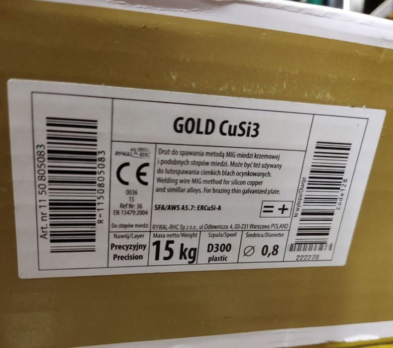 15 kg Cusi3  0,8mm Drut do lutospawania CuSi3