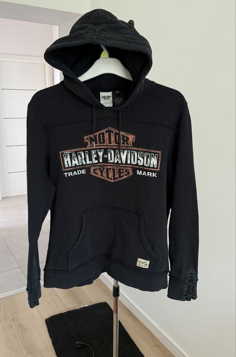 Damska bluza z kapturem HARLEY DAVIDSON Efekt Enzymy Wash Bawełna Rozmiar 2XL