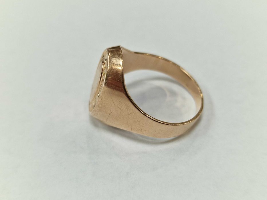 Złoty sygnet męski/ Radzieckie 583/ 7.18 gram/ R25/ Lite złoto