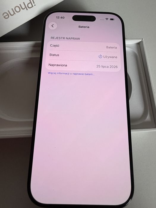 Bateria 100%  iPhone 16 Pro 256gb Black Titanium Stan Idealny