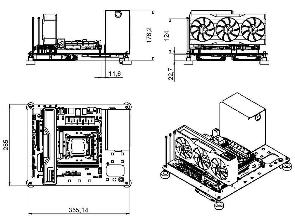 Obudowa RAWhardware F-CASE 1 mATX v2 RAW