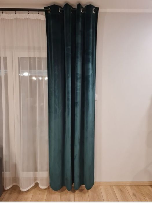 2 zasłony zielone do salonu sypialni