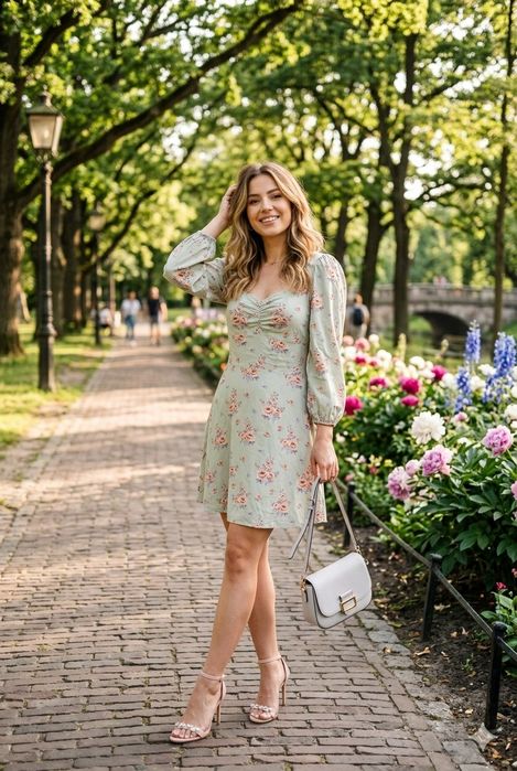 Sukienka w kwiaty Cropp 100% Wiskoza r. M . Idealna na wiosnę