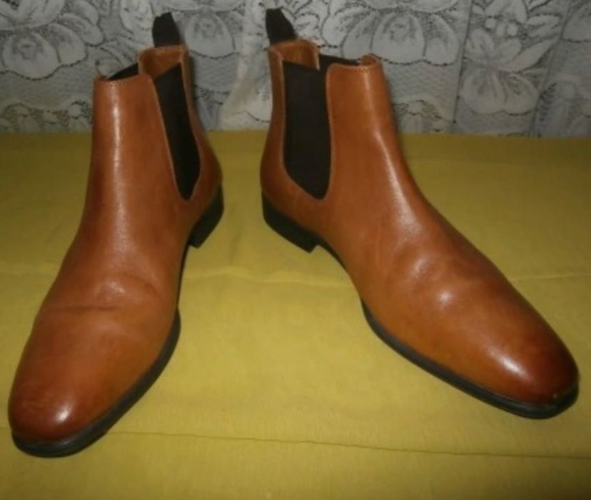 Sztyblety Scechers Classic brązowe 45 wkładka 30 cm skóra naturalna
